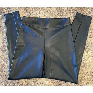 NWT - Express Black Stretch Faux Leather Super High Rise Leggings Size Medium